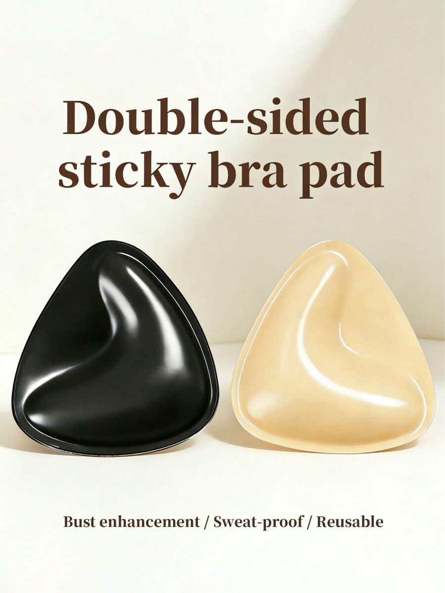 2 miếng đệm ngực hai mặt, miếng độn ngực tái sử dụng, thích hợp cho bikini, đồ bơi, áo ngực thể thao và đồ lót hàng ngày, quà tặng Ngày của Mẹ. - Màu Khaki - Xem 1