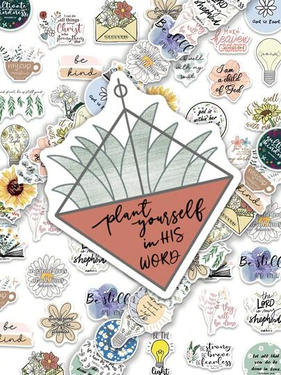50-Piece Set Of High-Quality Bible-Themed Stickers-Perfect For Scrapbooks, Planners, Bumper Decals, Helmets, Cars, Skateboards, And Keyboards. These Self-Adhesive Decorative Stickers Feature Exquisite Designs And Are Ideal For Party Favors, Rewards, And Holiday Gifts.