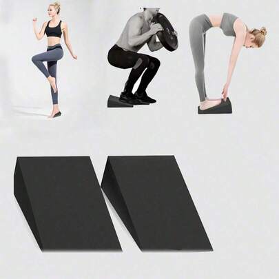 2 Miếng đệm ngồi xổm điều chỉnh được và ván nghiêng giãn cơ bắp chân - Khối yoga hình tam giác giúp tăng cường sự ổn định, sức mạnh chân và thăng bằng - Thiết bị thể dục màu đen bền chắc dành cho nâng tạ, phục hồi chức năng chân và giãn cơ sâu, bề mặt nhẵn, cấu trúc chắc chắn, thiết bị hỗ trợ tập luyện cho người dùng phòng tập thể dục, khối yoga, ngồi xổm, miếng đệm hình nêm, tập thể dục nâng tạ, dốc tập luyện, nâng bắp chân EVA, giãn cơ, nâng gót chân, ván nghiêng.