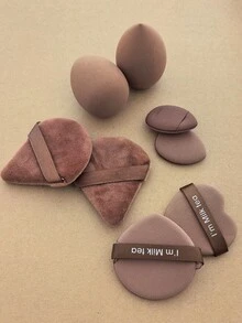8件套化妆工具套装，包括：2个化妆海绵+2个三角粉扑+2个气垫粉扑+2个迷你气垫粉扑 - 咖啡棕 - 查看 7