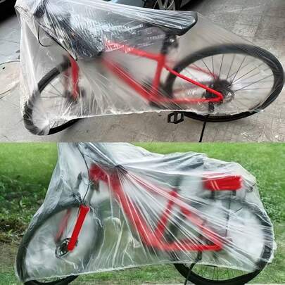 Durable Transparent Bicycle Cover, PVC Dust-Proof Design With Elastic Pleats Fits Multiple Bike Models, Lightweight & Portable, Dual Protection Against Rain And Dust, Suitable For Exercise Bikes, Home Bicycles, Motorcycles