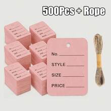 50/200/500pcs Handwritten Price Tags With String, Suitable For Clothing, Shoes, Hats, Jewelry Price Tag Cards - Multicolor - View 19