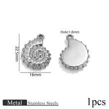 1pc Stainless Steel Fashionable Shell Pendant, Ocean Theme, DIY Jewelry Making Kit Suitable For Necklace And Earrings, Great For Women's Daily Wear - Conch Pendant - View 11