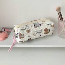 1个卡通动物绗缝铅笔盒，学生文具收纳袋，女生旅行化妆包 - 筆袋 - 查看 10