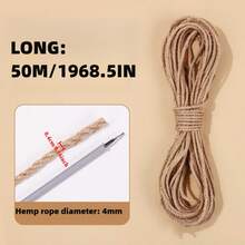 1 pieza Marco de escalada para gatos de estilo DIY con sisal, hecho de cuerda especial de algodón y lino, poste rascador resistente para gatos, tabla rascadora para gatos, juguete para gatos de cuerda de cáñamo - Mostaza Amarilla - Ver 17