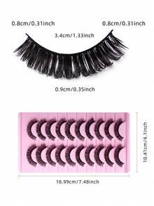 5 Pairs Natural Fluffy False Eyelashes, Pink Packaging, Suitable For Daily And Various Makeup Looks - View 4