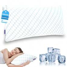 Almohada de 40 x 80 cm Almohada de Espuma viscoelástica Almohada de enfriamiento Almohada Plana para Dormir de Lado Onda Azul 40 x 80 cm - Ola azul - Ver 8