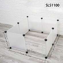 DIY Pet Cage Combination Iron Fence Enhanced With Grids Dog Isolation Barrier Teddy Pomeranian Crate Kennel - White - View 9