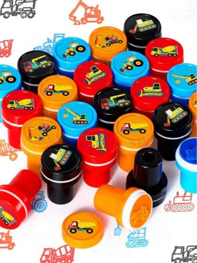Bộ 10/20 con dấu hình xe xây dựng ngẫu nhiên, quà tặng tiệc chủ đề xây dựng, quà tặng tiệc chủ đề xe tải, con dấu tự động, phần thưởng trong lớp học, quà tặng tiệc, đồ dùng tiệc sinh nhật cho trẻ em, đồ nhét túi quà tặng tiệc cho trẻ em, quà sinh nhật, quà tặng ngày lễ
