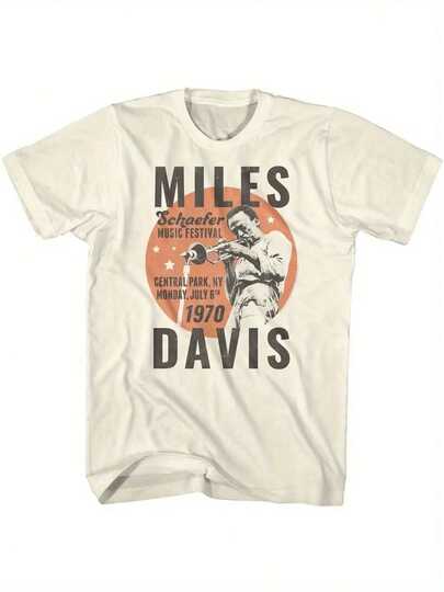 Mills Davis Central Park Concert Retro T-Shirt - Beige Retro Jazz Festival T-Shirt With Mills And Trumpet Pattern, Soft And Breathable Fabric, Round Neck Shirt, Suitable For Women, Everyday And Special Occasions - Ideal Gift For Jazz Lovers And Collectors, Music Lover Clothing, Classic Round Neck, Comfortable Fit, Nova Scotia Shirt, Nova Scotia Store T-Shirt, North American Beaver T-Shirt, Women's T-Shirt, Women's Clothing