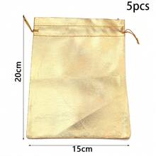 5/10 chiếc túi dây rút màu vàng, túi đựng trang sức, túi quà tặng, túi bảo quản trang sức, túi đựng đồ ăn nhẹ nhỏ dùng làm quà tặng trong tiệc cưới, tiệc lễ hội. - vàng - Xem 11