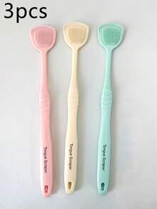 4/3/1 Pcs Dual Function Tongue Scraper And Brush, Can Scrape And Brush Tongue Simultaneously, Deep Clean Bacteria And Food Residue On Tongue, Gently Remove Tongue Coating Without Irritation - Multicolor - View 10
