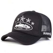 1pc Hats For Women. Women Five-Pointed Star Embroidery Truck Driver Hat, Fashionable Baseball Cap With Mesh, Sun Protection Casual Outdoor Hat For Spring Autumn Traveling, Beach Holiday Halloween - D - Xem 14