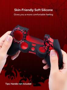 2026 New Red Spider Web 4 Controller Cover Set, Non-Slip Silicone Protective Case + Raised Joystick Caps, Supports Charging With Protective Case, Separate Case/Caps/Set Available, Anti-Slip, Anti-Sweat, Anti-Dust, Anti-Scratch, Enhances Grip, Improves Gaming Experience, Best Gift For 4 Players, Christmas/New Year 2026 Gift, Holiday Promotion/Christmas Special Edition, Children/Family Gift - Multicolor - View 8