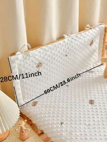 1pc Baby Crib Integrated Soft Bumper Guard, Infant Bed Rail Cushion, Newborn Cartoon Embroidery Crash Pad, Children Anti-Collision Fence - Leaf Bear - View 13