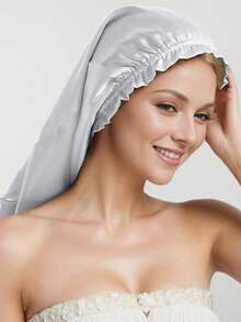 1pc Minimalist Fashion 100% Mulberry Silk Long Hair Sleeping Cap For Women,Summer,Beach,Hat - Multicolor - View 4