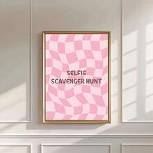 Bộ 10/30 thẻ trò chơi săn tìm kho báu selfie, họa tiết caro hồng, thiết kế hai mặt hình vuông màu hồng, kích thước 4 inch * 6 inch, chữ "Selfie Scavenger Hunt". Thích hợp cho các trò chơi selfie, thẻ trò chơi tiệc tùng, v.v. - A - Xem 5