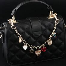 1 pièce Porte-clés de luxe en forme de cœur, style punk doux, pendentif de sac incrusté de pendentif d'amour. Accessoires de bijoux, cadeau magnifique pour les amis - Multicolore - Voir 5