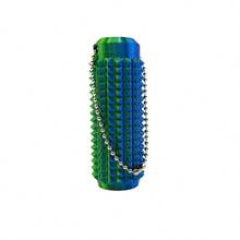 A Spiked Stimulation Keychain For Active Anxiety Relief, Adult Pain Stimulation Toy, 3D Printed Vented Key Pendant, 3D Printed Gradient Color Massage Roller, Used For Stress Relief, Tactile Tool With Textured Spikes And Ventilation Holes, Pain Toy, Modular Design For Muscle Relaxation And Stress Relief, The Perfect Gift For Stress Relief And Sensory Relaxation, A Novelty Gift For Friends - 黑色 - 查看 10