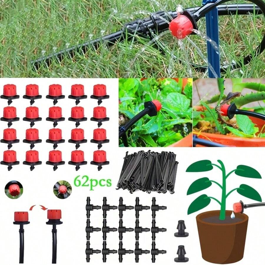 Bộ tưới nhỏ giọt điều chỉnh được hình Cô bé quàng khăn đỏ, làm bằng nhựa bền, trang bị đầu nhỏ giọt chống tắc nghẽn, thích hợp cho nông nghiệp, bãi cỏ, làm vườn tại nhà, sân thượng, sân vườn và làm mát mái nhà. - Bộ dụng cụ tưới tiêu - Xem 1