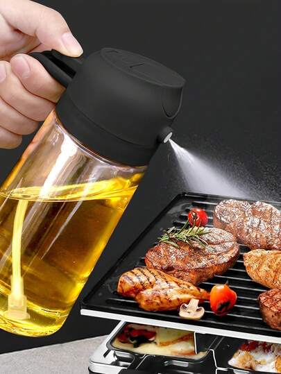 1个470毫升泵式喷雾油瓶，喷雾/倾倒两用，油喷器，油分配器