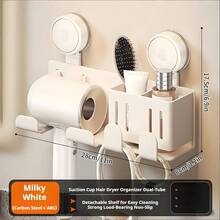 Kệ treo tường bằng giác hút dùng trong phòng tắm, có giá để máy sấy tóc và lược. - Nhiều màu - Xem 11