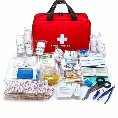 184 piezas Kit de primeros auxilios, suministros médicos de emergencia multiusos portátiles, adecuado para senderismo al aire libre, camping, etc.