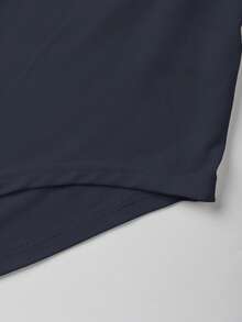 Maternity Bodysuit Solid Color Round Neck, Minimalist Versatile Slim Fit Summer - Navy Blue - View 5