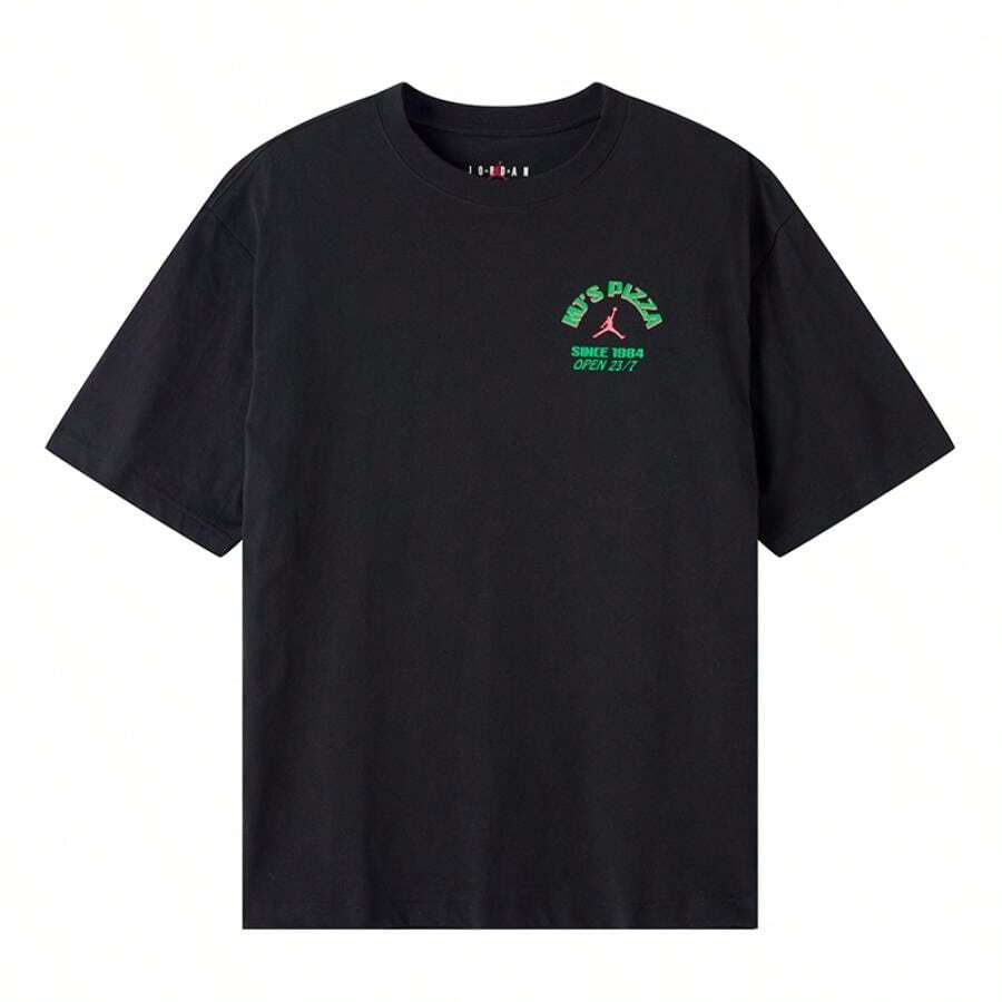 Nike Áo thun nam NC PIZZA GFX SS CREW, áo thun tay ngắn mềm mại, thoải mái, thích hợp mặc hàng ngày. - Đen/Đỏ hồng ngoại 23 - Xem 1