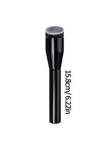 1pc Black Round Foundation Brush, Flat Head Seamless Base Makeup Brush, Lightweight & Smooth, Conceals Blemishes Quickly, Ideal For Beginners, Essential Makeup Tool, Birthday Gift - Black - View 8