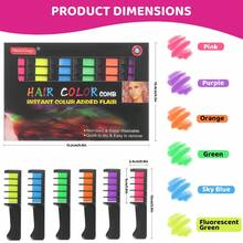 6 Color Hair Chalk Comb Set Temporary Hair Dye For Kids Girls & Adults Washable Fun Color For Parties Halloween Cosplay Birthdays Water Washable - Sets - View 3