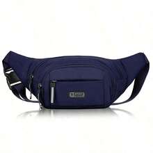New Pure Canvas Close-Fitting Waist Bag Mobile Phone Waist Bag Men's Sports Outdoor Leisure Running Anti-Theft Super Invisible Christmas Autumn College Men's Bag Waist Bag Chest Bag Messenger Bag Gift Hiking Student Large Capacity Multi-Function Portable Fashion Leisure Vacation Chest Bag Belt Bag For Men - 藍色 - 查看 13