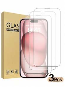 3pcs High Definition Tempered Glass Screen Protector, Compatible With Apple Devices, Anti-Scratch, Anti-Collision, Oleophobic Coating, Smooth Touch, Suitable Compatible With Apple X/XR/11/12/13/14/15/16/16Plus/16Pro/16ProMax/16e/17/17 Air/17 Pro/17 Pro Max/17e Full Series - Clear - View 14