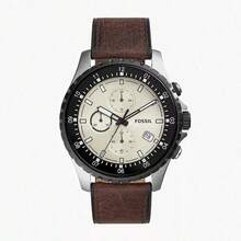 Men's Large Dial Chronograph Wrist Watch: Genuine Leather Strap, Quartz Movement, Water Resistant Design, Suitable For Business And Casual Wear (FS5674) - Coffee Brown - View 9