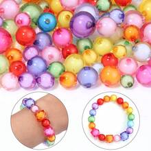 30/50/100 pezzi Perline acriliche rotonde con nucleo bianco, perline centrali per fai da te, creazione di gioielli fatti a mano, braccialetti, collane, orecchini, portachiavi, ciondoli per abbigliamento e borse, accessori per artigianato da appendere in auto, perline color caramella 8-16mm - Mescola i colori in modo casuale - Visualizzare 3