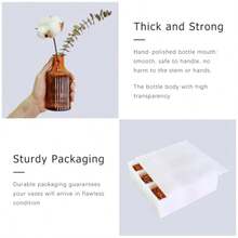 Set Of 5 Amber Glass  Vases For Centerpieces Vie Style Small Flower Vases In Bulk Ideal For Rustic Wedding And Home Table Decoration - Amber - 查看 6