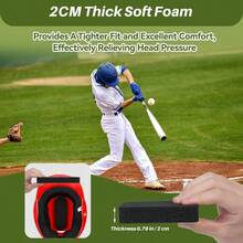 Helmet Padding Set Pads Compatible With Batting And Catchers Helmets, 0.79 Inch Thickened Pads Baseball And Softball Players  Training - ‎Black - View 5