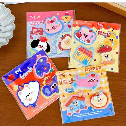 240 notas adhesivas de estilos de dibujos animados lindos y aleatorios, decoración de diario, bloc de notas y memorándum