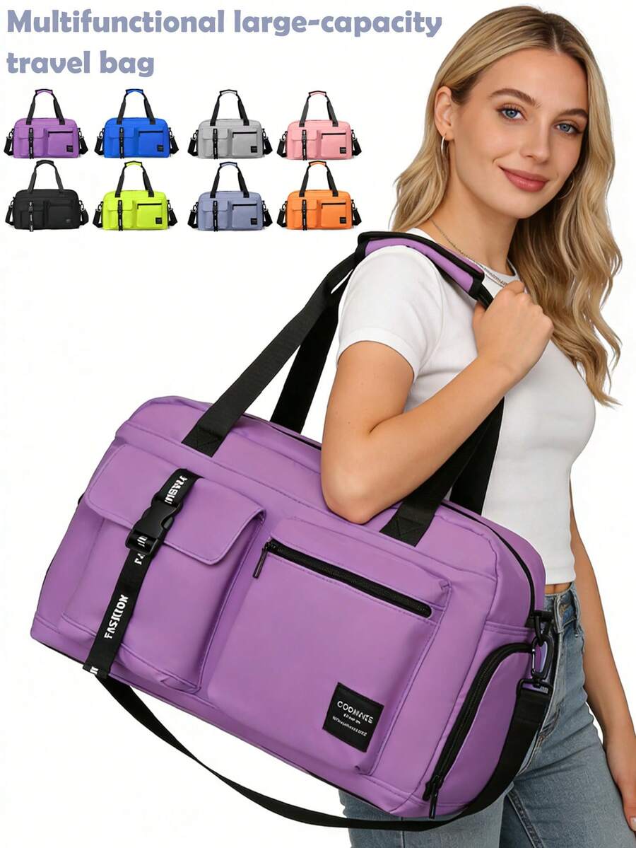 带干湿分离口袋的旅行包，带鞋仓的旅行包，商务旅行、健身、户外活动、学习用品、学生用品、度假用品、带鞋袋的过夜包