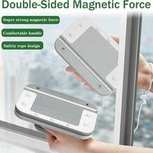 Double-Sided Magnetic Window Cleaner, High-Rise Window Magnetic Glass Cleaner With Safety Rope, Single-Handed Window Washing Tool, Double-Layer Glass Window Cleaner, Thick Glass Magnetic Window Cleaner, Stainless Window Cleaning Brush, Household Window Cleaning Tool - A - View 8