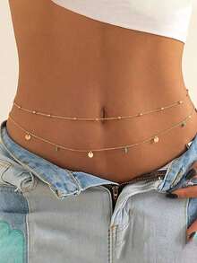 1 Summer Green Turquoise Round Waist Chain, Metal Bikini Multi Layer Waist Chain And Abdominal Chain, Women's Jewelry, Sexy Beach Beaded Body Chain - Multicolor - View 11