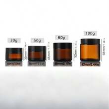 Brown Glass Cosmetic Jar, Airtight Cream Jar, Tea Color Paste Jar, Face Cream Jar - Brown - View 2