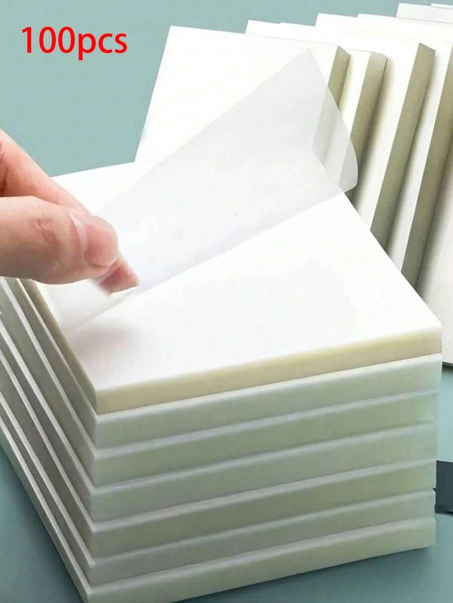100 tờ/gói Giấy ghi chú trong suốt có thể tháo rời, đồ dùng học tập thiết yếu - A - Xem 1