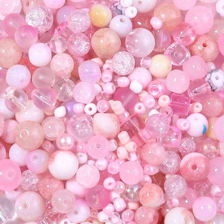 50g/Pack, 3-12mm Mixed Multicolored Glass Beads, Suitable For DIY Jewelry Making, Necklaces And Bracelets Crafts, Women Handmade Materials