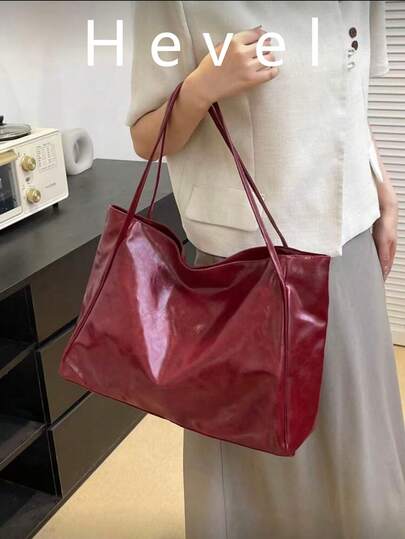 Hevel 2026 新款韩版女包 新款手提大包 复古设计 多功能单肩休闲托特包