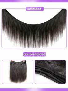 18、20、22、24英寸真人发束，4束直发，未经加工的巴西雷米真人发，原生发，快速编织，缝合式，光泽亮丽，Billion Hair 发束，混合长度，8A级巴西发，双层缝制，适用于保护性发型，专业美发造型（8-30），自然黑 - Natural Black - 查看 5