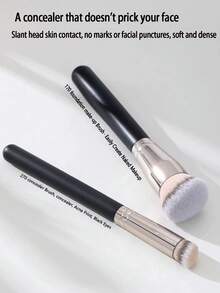 1 cọ che khuyết điểm, cọ trang điểm tạo khối mũi và má hồng cao cấp, cọ trang điểm mắt và toàn mặt hoàn hảo, thích hợp cho kem nền dạng lỏng, kem lót, tạo khối và tán đều & hoàn thiện lớp trang điểm bằng phấn khoáng. - màu đen - View 6
