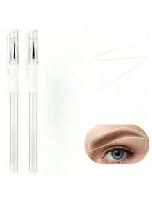 1/3/6/8/12pcs White Eyebrow Tattoo Pens, Skin Marker Pens, Permanent Makeup Tattoo Positioning Tools, Eyebrow Drawing Tools, Halloween Makeup, Tattoo, Christmas Gift, Makeup Tools, Women's Gift - White - View 1