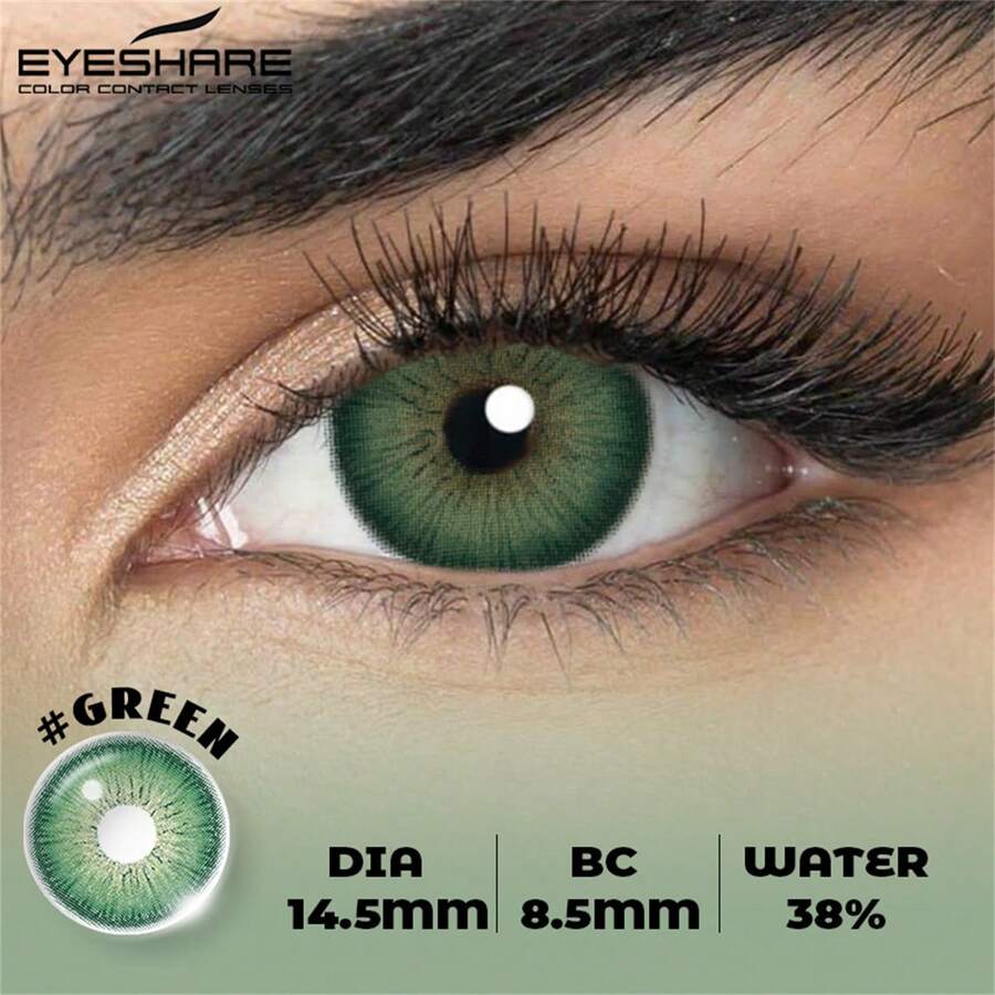 EYESHARE 1副装，适合自然棕色、灰色、黑色、蓝色眼妆效果的美瞳，年抛型。