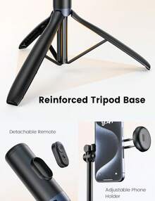 67. Photographic Tripod Stand With Light, NT99 Tripod Stand Cell Phone & Camera &, Travel Stand Holder With Remote Content Creator Video Recording - 黑色 - 查看 7